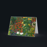 Carte Gustav Klimt<br><div class="desc">Peinture d'art par Gustav Klimt,  Jardin Agricole avec Tournesols</div>