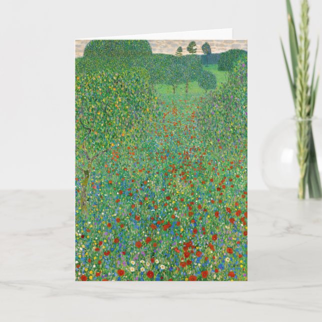 Carte Gustav Klimt - Champ de coquelicots (Devant)
