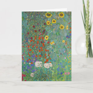Carte Gustav Klimt - Jardin de campagne avec tournesols