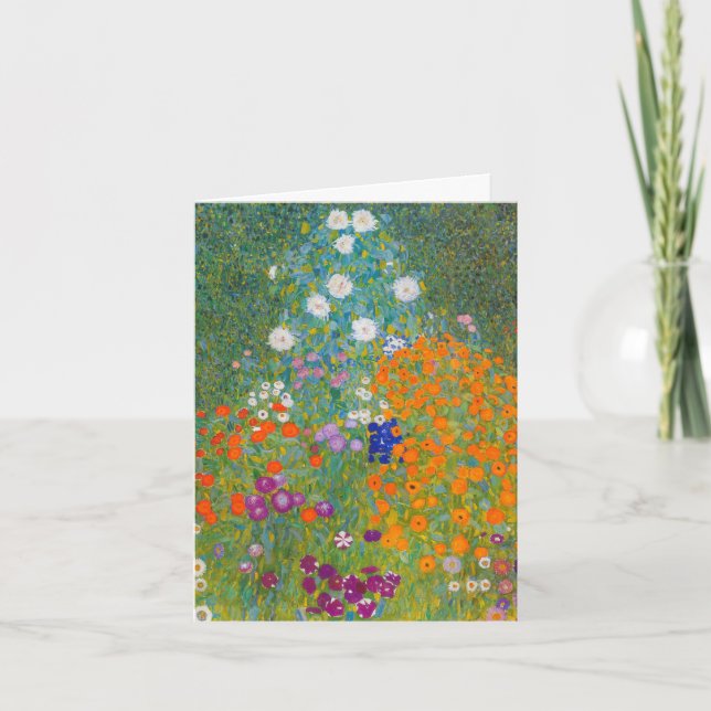 Carte Gustav Klimt - Jardin des fleurs (Devant)