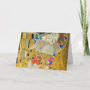 Carte Gustav Klimt The Kiss Visages Détail Peinture