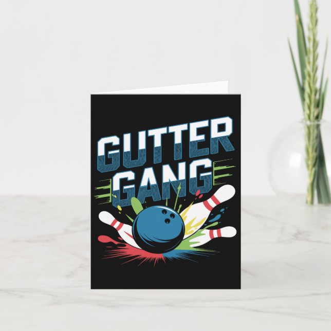 Carte Gutter Gang Shirt Funny Bowling Shirts Gutter Bowl (Devant)