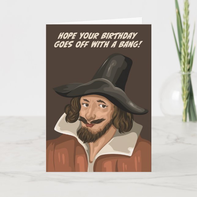 Carte Guy Fawkes Pars Avec Un Anniversaire (Devant)