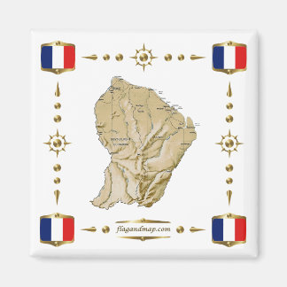 Carte Guyane + Magnet des drapeaux