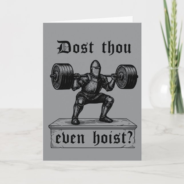 Carte Gym Drôle Tu Soulèves Même Médiéval (Devant)