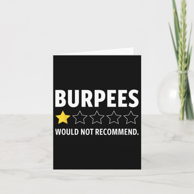 Carte Gym Funny Fitness Burpees Bodybuilding Weightlifti (Devant)