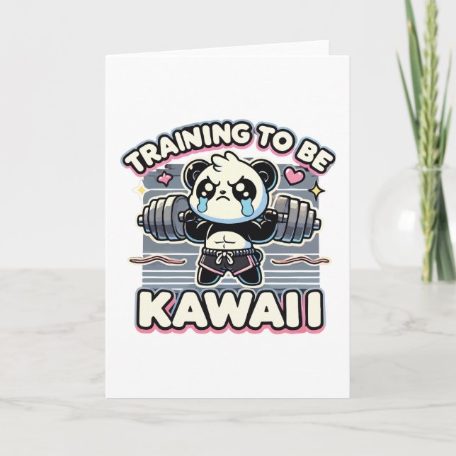 Carte Gym Panda Formation Pour Être Kawaii Mignonne Anim (Devant)