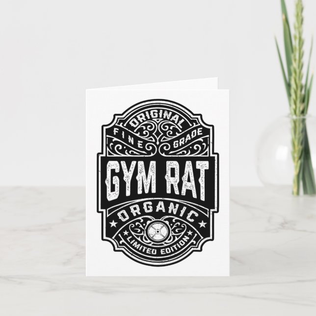 Carte Gym Rat Vintage Whiskey Étiquette Bodybuilding Gym (Devant)