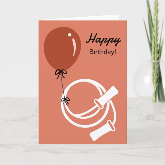 Carte Gym Skipping Rope & Balloon Happy Birthday (Devant)