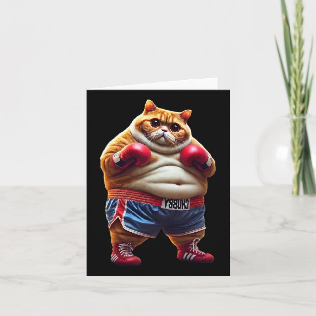 Carte Gymnase De Boxe Chat Avec Gants De Boxe Et (Devant)