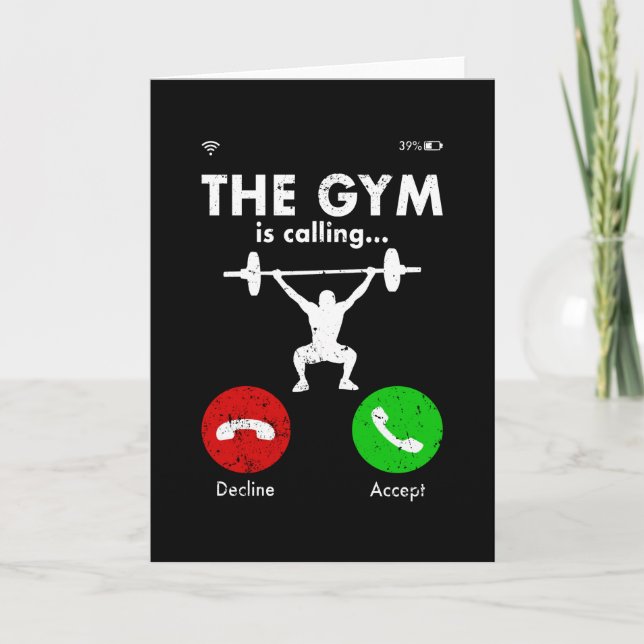 Carte Gymnase Powerlifting Bodybuilding Dire Cadeau (Devant)