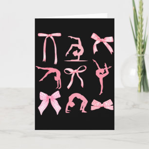 Carte Gymnastique coquette nœud mignon gymnastes femmes
