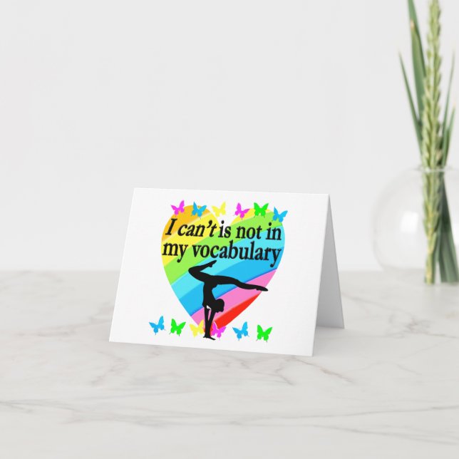 CARTE GYMNASTIQUE FILLE DESIGN INSPIRATIONNEL (Devant)