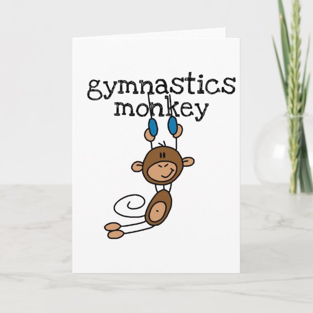 Carte Gymnastique Tshirts et cadeaux singes (Devant)