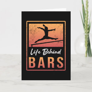 Carte Gymnastique Vie Derrière Bars Acrobat Retro Gymnas