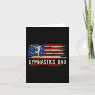 Carte Gymnastique vintage Papa Américain Drapeau Sports