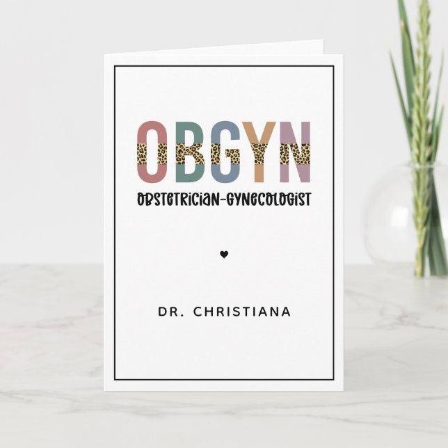 Carte Gynécologue obstétricien OBGYN personnalisé (Devant)