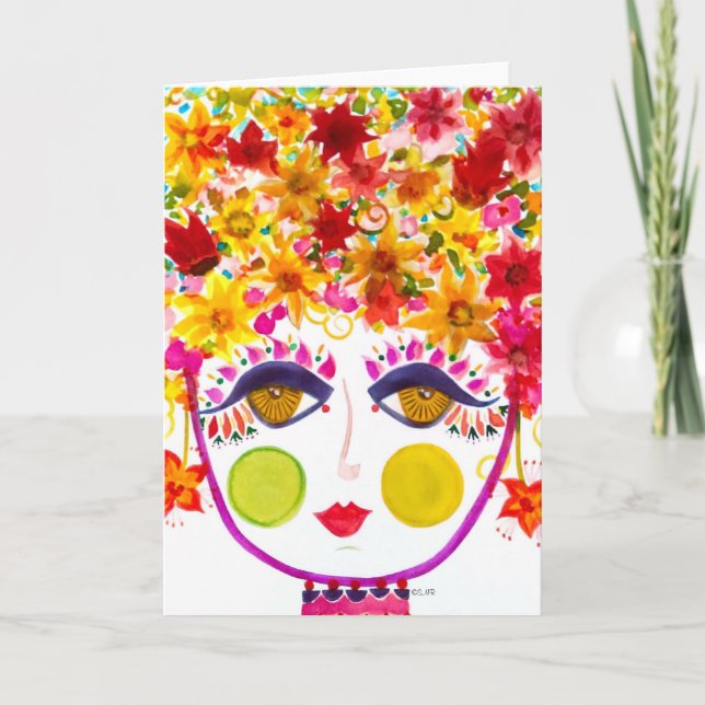 Carte Gypsy Garden Girl Lily - Note Card (Devant)