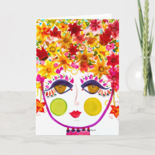 Carte Gypsy Garden Girl Lily - Note Card
