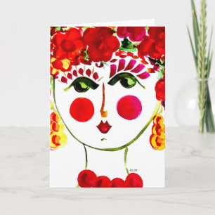 Carte Gypsy Garden Girl Poppy - Note Card