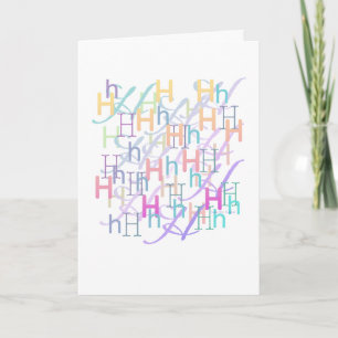 Carte "H" Confettis Lettres