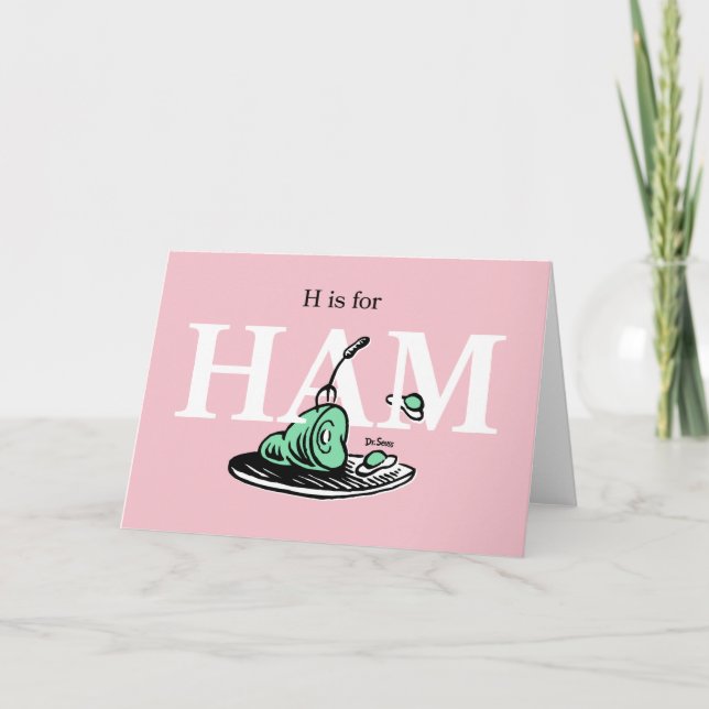 Carte "H pour JAMBON" | Conception de l'alphabet (Devant)