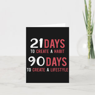 Carte Habit 21 Jours, 90 Jours Style de vie - Motivation