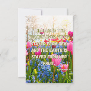 Carte Haggai 1:10 KJV Bible Verse Christian Devotion Pic