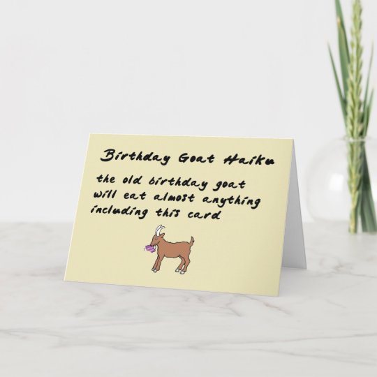 Carte Haiku De Chevre D Anniversaire Un Poeme Drole De Zazzle Fr