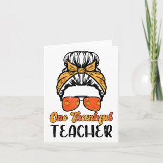 Carte Hairbun d'automne Un Thanksgivi Enseignant Merci T