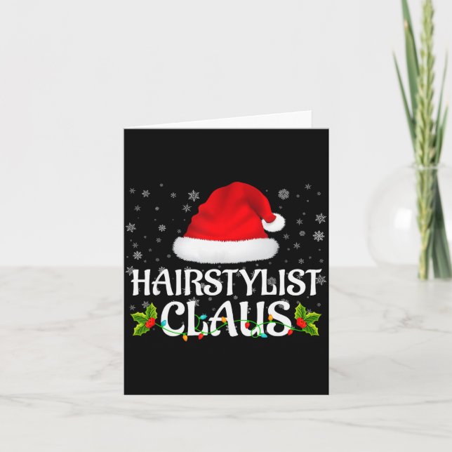 Carte Hairstylist Claus Christmas Lights Pajama Family M (Devant)
