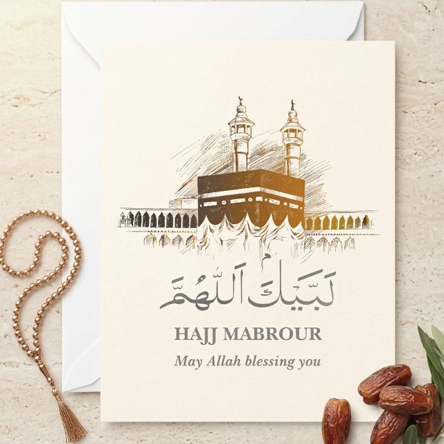 Carte Hajj Mabrour Islamique Labayka Allahouma (Créateur téléchargé)