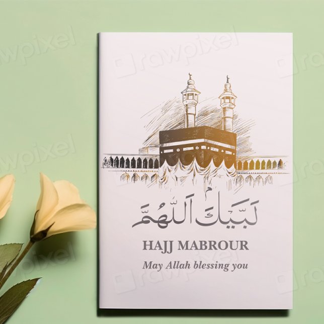 Carte Hajj Mabrour Islamique Labayka Allahouma (Créateur téléchargé)