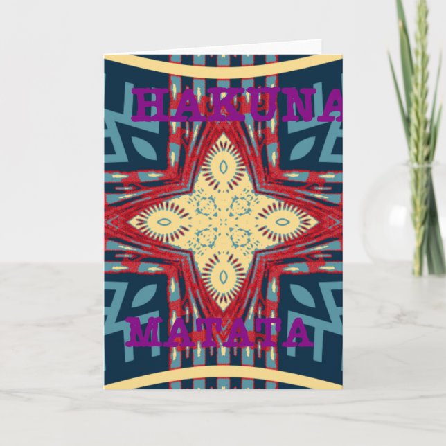 Carte Hakuna Matata Texte Hope Art Abstrait Design d'imp (Devant)