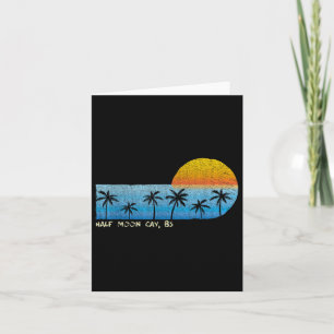 Carte Half Moon Cay vintage, Bs Palm Trees & Coucher