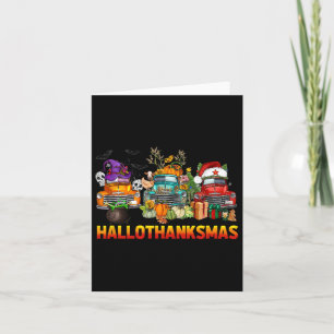 Carte Hallothanksmas Camions Halloween Thanksgiving Chri
