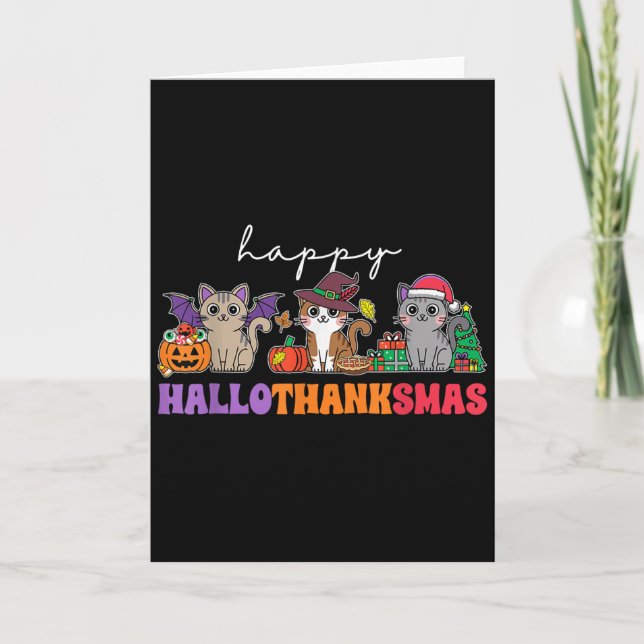 Carte Hallothanksmas Cats _ Uni-adults, Uni-kids, Black, (Devant)