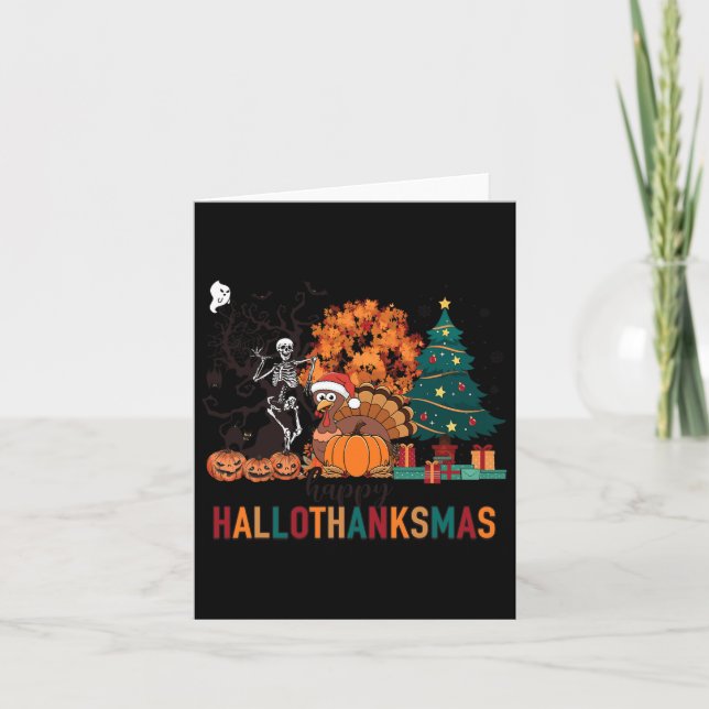 Carte Hallothanksmas Costume d'Halloween Thanksgiving No (Devant)