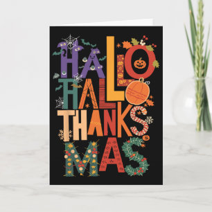 Carte Hallothanksmas Drôle Halloween Thanksgiving Christ