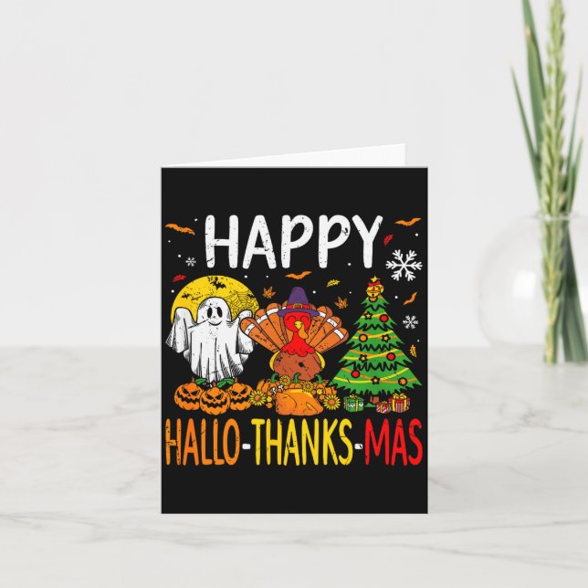 Carte Hallothanksmas Halloween Thanksgiving Christmas  (Devant)