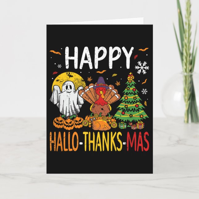 Carte Hallothanksmas Halloween Thanksgiving Christmas  (Devant)