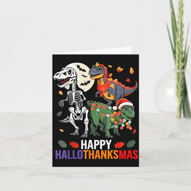 Carte Hallothanksmas Halloween Thanksgiving Christmas Di (Devant)