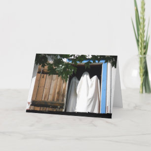 Carte Hallowe’en #1 "Fantôme de magasin de cuir"