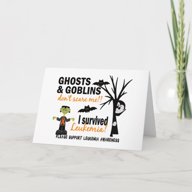 Carte Halloween 1 survivant de leucémie (Devant)