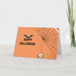 Carte Halloween 2020 heureux avec Black Bat et Spider we