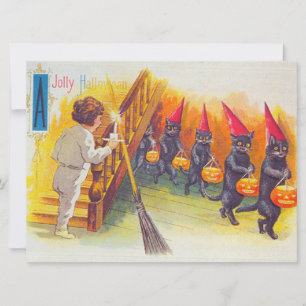 Carte Halloween à la gelée (chats noirs)