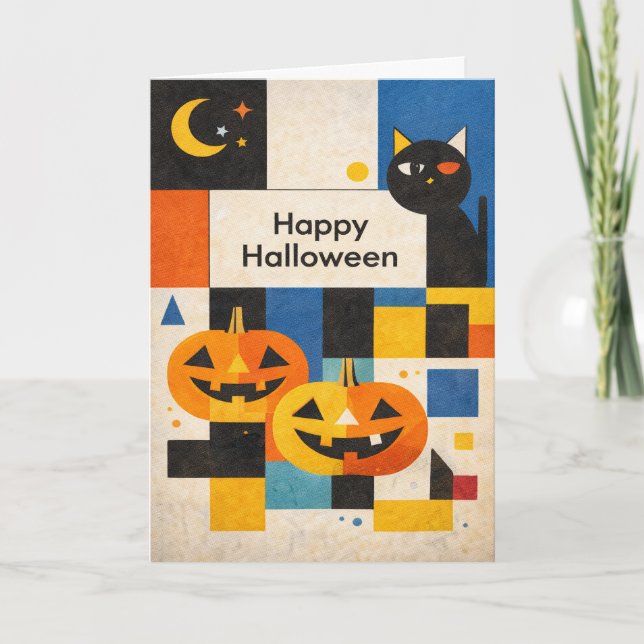 Carte Halloween Abstrait Coloré Moderne (Devant)