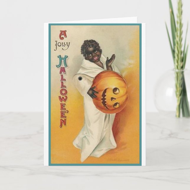 Carte Halloween afro-américain Vintage (Devant)