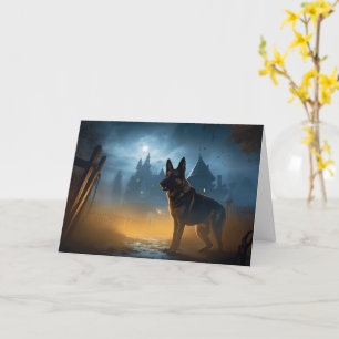 Carte Halloween allemand mouton effrayant