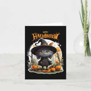 Carte Halloween Amoureux de les chats Drôle Éffrayant Ha